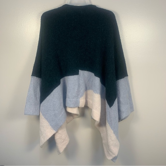 ELK Alpaca Wool Blend Color Block Poncho Sweater - Picture 16 of 16